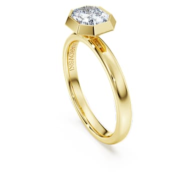 Octagon bezel ring, Lab-grown diamonds 1.0 ct tw, Octagon shape, 18K yellow gold - Swarovski, 5735719