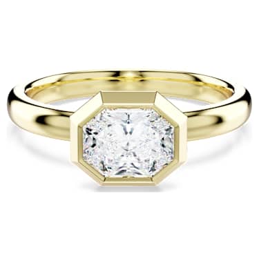 Octagon bezel ring, Lab-grown diamonds 1.0 ct tw, Octagon shape, 18K yellow gold - Swarovski, 5735721
