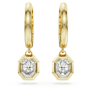 Octagon csepp alakú fülbevaló, Laboratóriumi gyémántok 1,0 ct tw, Nyolcszög alakú, 18K sárgaarany - Swarovski, 5735726