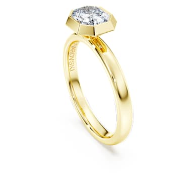 Octagon bezel ring, Lab-grown diamonds 1.0 ct tw, Octagon shape, 14K yellow gold - Swarovski, 5735735