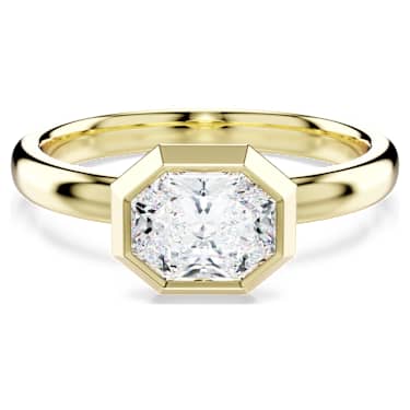 Octagon bezel ring, Lab-grown diamonds 1.0 ct tw, Octagon shape, 14K yellow gold - Swarovski, 5735743