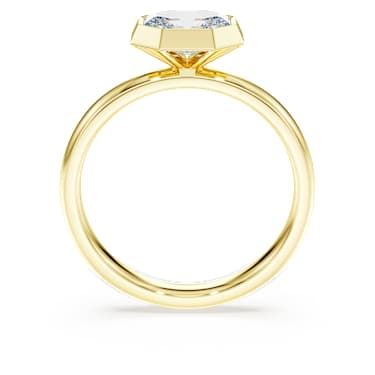 Octagon bezel ring, Lab-grown diamonds 1.0 ct tw, Octagon shape, 14K yellow gold - Swarovski, 5735743