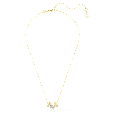 Colar Idyllia Lilia, Borboleta, Branco, Acabamento em ouro de 18 quilates - Swarovski, 5736068