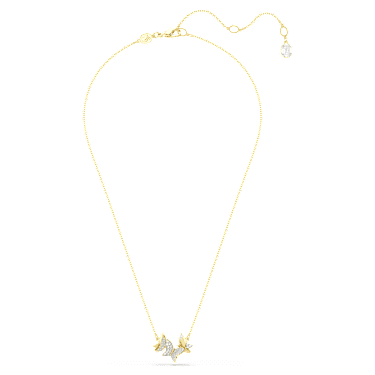 Idyllia Lilia 項鏈, 蝴蝶, 白色, 鍍金色色調 - Swarovski, 5736068
