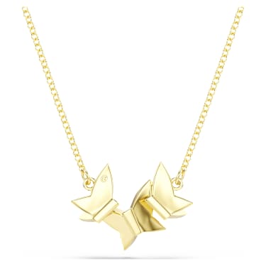 Collana Idyllia Lilia, Farfalla, Bianca, Placcato color oro - Swarovski, 5736068