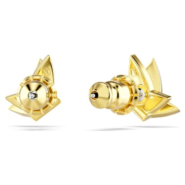 Idyllia Lilia 耳釘, 蝴蝶, 白色, 鍍金色色調 - Swarovski, 5736070