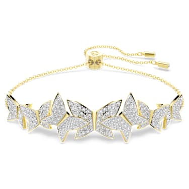 Idyllia Lilia bracelet, Butterfly, White, Gold-tone plated - Swarovski, 5736072