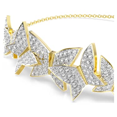 Idyllia Lilia bracelet, Butterfly, White, Gold-tone plated - Swarovski, 5736072