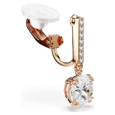 Stilla クリップイヤリング, ラウンドカット, パヴェ, ホワイト, ローズゴールドトーン・プレーティング - Swarovski, 5736940