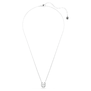 Symbolica hanger, Crystal pearl, Round-slijpvorm, Pavé, Hoefijzer, Wit, Rodium toplaag - Swarovski, 5736972