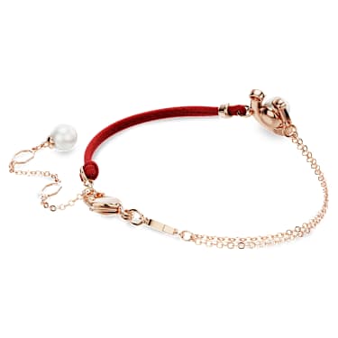 Braccialetto Symbolica, Crystal Pearl, Pavé, Ferro Di Cavallo, Bianco, Finitura oro rosa 18K - Swarovski, 5736976