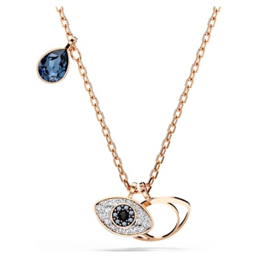 Symbolica pendant, Eye, Multicolored, Rose gold-tone plated - Swarovski, 5736984