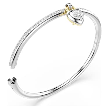 Swarovski Idyllia バングル スワロフスキー Idyllia バングル, ミックスカット, ハート, ピンク, ミックスメタル