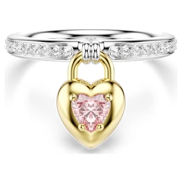 Idyllia ring met motief, Verschillende slijpvormen, Hart, Roze, Gemengde metaalafwerking - Swarovski, 5737269