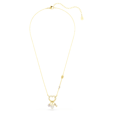Idyllia 鏈墜, 混合式切割, 心、鑰匙, 粉紅色, 18K 金飾面 - Swarovski, 5737290