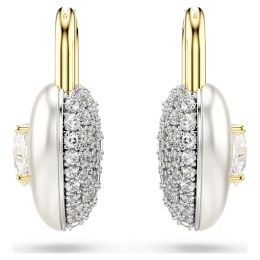 Pendientes Idyllia, Tallas mixtas, Corazón, Blancos, Baño tono oro - Swarovski, 5737297