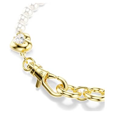 Idyllia 브레이슬릿, 크리스털 펄, 화이트, 골드 톤 플래팅 - Swarovski, 5737299