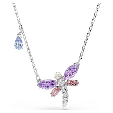 Ariana Grande x Swarovski pendant, Mixed cuts, Dragonfly, Multicoloured, Rhodium plated - Swarovski, 5737383