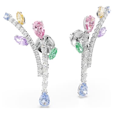 Ariana Grande x Swarovski 水滴形耳環, 混合式切割, 漸層色, 鍍白金色 - Swarovski, 5737426