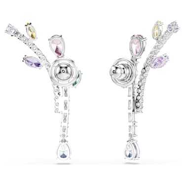 Ariana Grande x Swarovski drop earrings, Mixed cuts, Multicoloured, Rhodium plated - Swarovski, 5737426