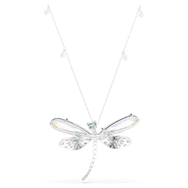 Ariana Grande x Swarovski hanger en broche, Crystal Pearl, Verschillende slijpvormen, Libelle, Wit, Rodium toplaag - Swarovski, 5737429