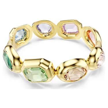 Gema cuff, Oversized crystals, Mixed cuts, Multicoloured, Gold-tone plated - Swarovski, 5737441