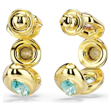 Gema hoop earrings, Mixed cuts, Multicoloured, 18K gold finish - Swarovski, 5737444