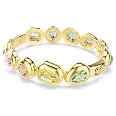 Brățară fixă Gema, Tăieturi mixte, Multicoloră, Finisaj din aur de 18k - Swarovski, 5737447