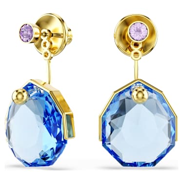 Cercei Gema, Albastre, Finisaj din aur de 18k - Swarovski, 5737449