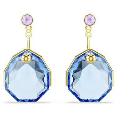 Gema 이어링 재킷, 블루, 18K 골드 피니시 - Swarovski, 5737449