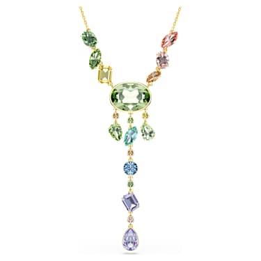 Colar Y Gema, Combinação de lapidações, Multicor, Acabamento em ouro de 18 quilates - Swarovski, 5737451