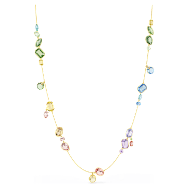 Colar longo Gema, Combinação de lapidações, Multicor, Acabamento em ouro de 18 quilates - Swarovski, 5737457