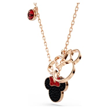 Wisiorek Mickey & Minnie, Różnokolorowy, Powłoka w odcieniu różowego złota - Swarovski, 5737558