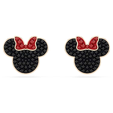 Pendientes de botón Mickey & Minnie, Multicolores, Baño tono oro rosa - Swarovski, 5737561