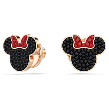 Mickey & Minnie düğme Küpeler, Çok renkli, Pembe altın rengi kaplama - Swarovski, 5737561