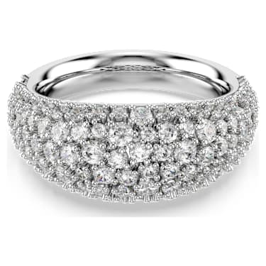 Sublima ring, White, Rhodium plated - Swarovski, 5737595