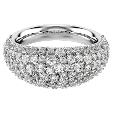 Sublima ring, White, Rhodium plated - Swarovski, 5737597