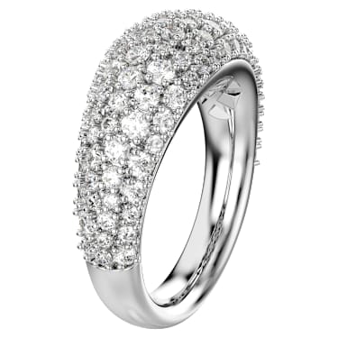 Sublima ring, White, Rhodium plated - Swarovski, 5737597