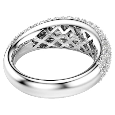 Sublima リング, ホワイト, ロジウム・プレーティング | Swarovski