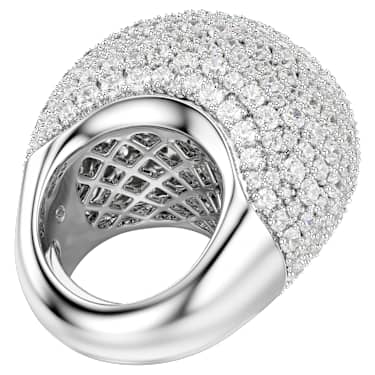 Sublima cocktailring, L, Wit, Rodium toplaag - Swarovski, 5737617