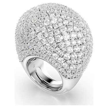 Anillo de cóctel Sublima, Grande, Blanco, Baño de rodio - Swarovski, 5737618