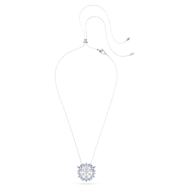 Magic Anhänger und Brosche, Schneeflocke, Blau, Rhodiniert | Swarovski
