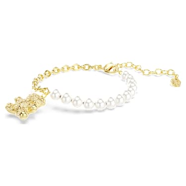 Idyllia 브레이슬릿, 크리스털 펄, 라운드 컷, 테디, 골드 톤, 골드 톤 플래팅 - Swarovski, 5737622