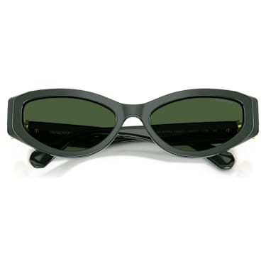 Sunglasses, Cat-eye shape, SK6045, Green - Swarovski, 5737917