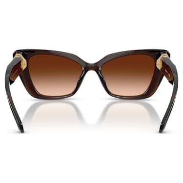 Sunglasses, Cat-eye shape, SK6047, Dark brown - Swarovski, 5737923