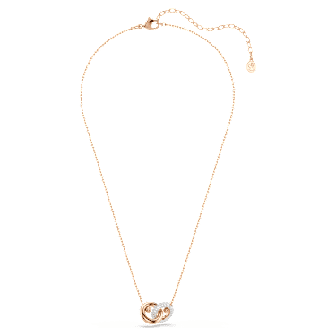 Wisiorek Dextera, Szlif okrągły, Biały, Powłoka w odcieniu różowego złota - Swarovski, 5738200