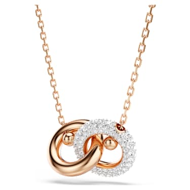 Dextera pendant, Round cut, White, 18K rose gold finish - Swarovski, 5738200