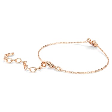 Braccialetto Swan, Taglio misto, Cigno, Bianco, Finitura oro rosa 18K - Swarovski, 5738202