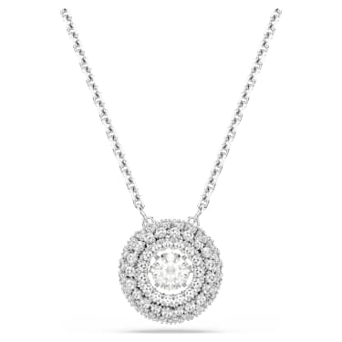 Wisiorek Sublima, Szlif okrągły, Biały, Powłoka z rodu - Swarovski, 5738246