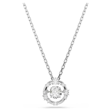 Constella Anhänger, Rundschliff, Dancing Stone, Weiß, Rhodiniert - Swarovski, 5738247